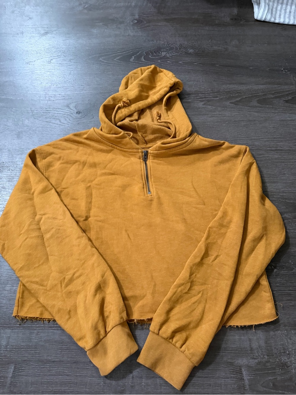 Kohl's Mustard Yellow Half-Zip Hooded Sweatshirt